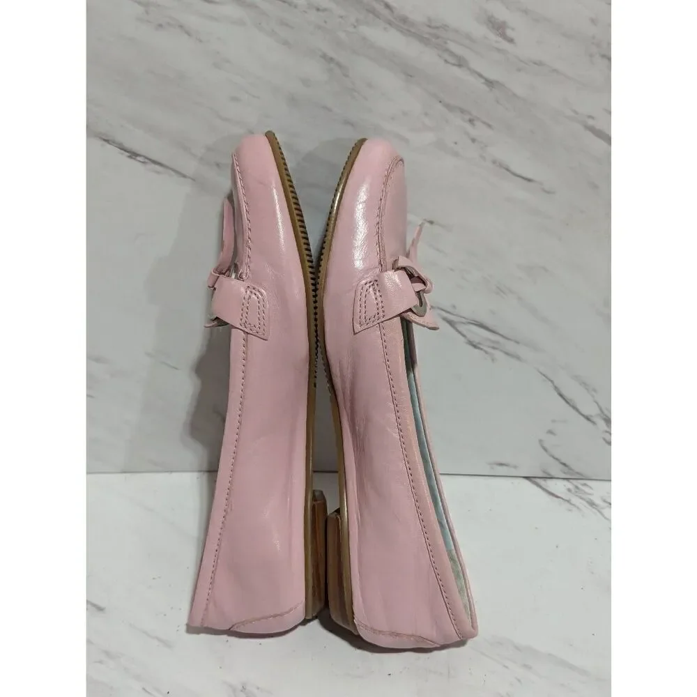 Antonio Melani Women's Pink Solid Soft Leather Loafers Flat Shoe Size 6.5
